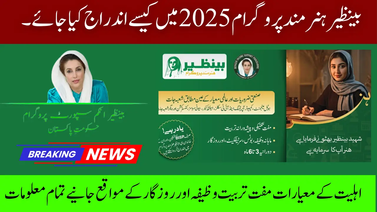 Benazir Hunarmand Program 2025 Complete Registration Guide and Eligibility Details
