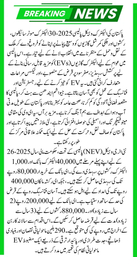 PM Pakistan EV Policy: Get Subsidized Electric Bikes and Rickshaws. Check Eligibility Now