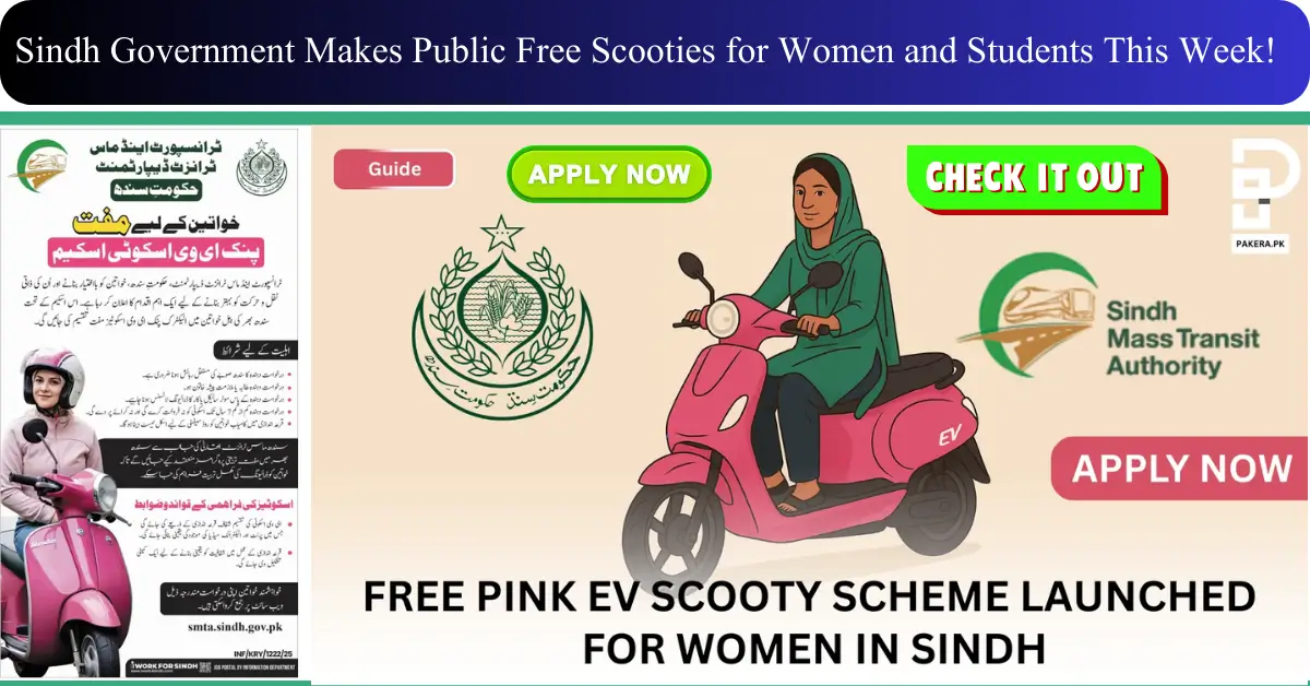 Sindh Government Makes Public Free Scooties for Women and Students This Week!