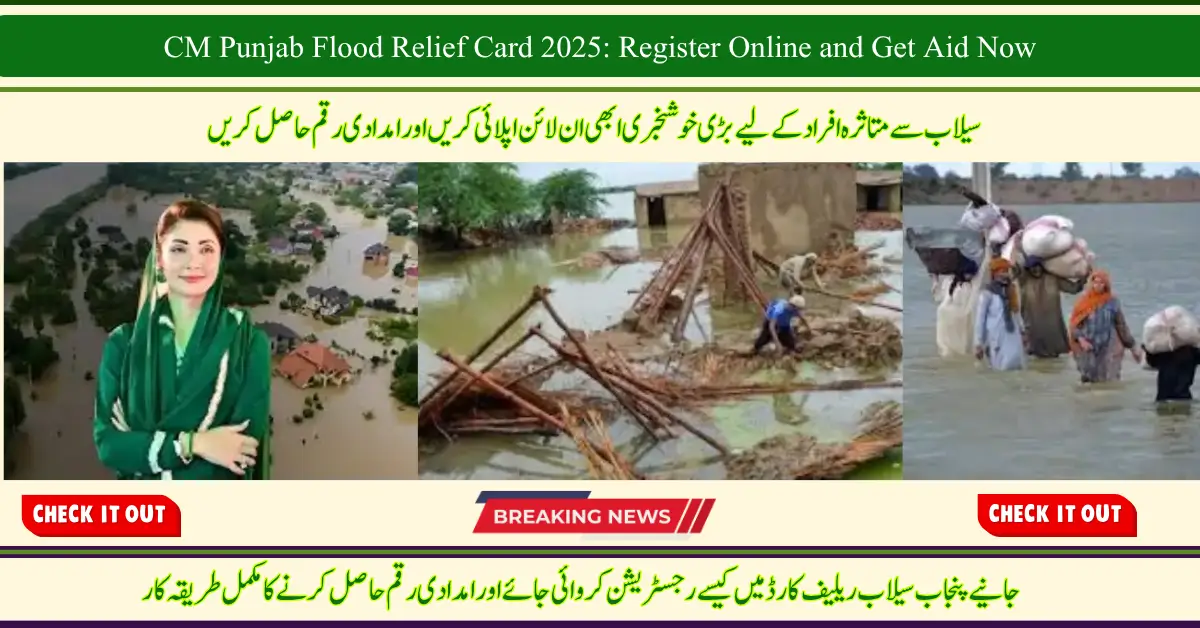 CM Punjab Flood Relief Card 2025: Register Online and Get Aid Now